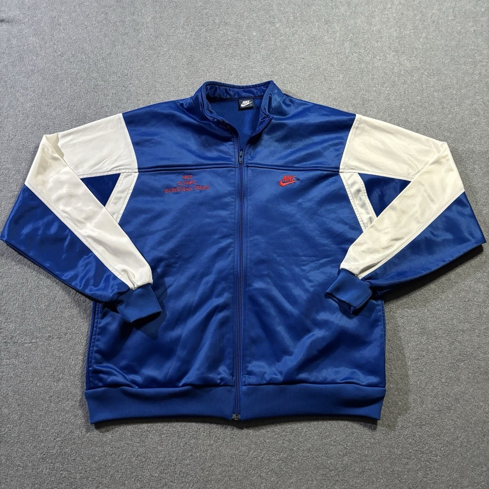 Vintage 1988 Nike Olympic Basketball Trials Track Jacket Made in USA Men XL
